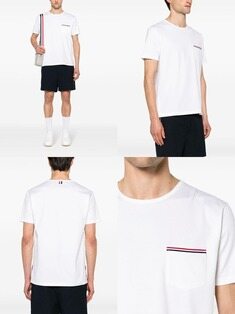 톰 브라운 남성 티셔츠 26SS 톰브라운 삼선 포켓 반팔 티셔츠 MJS010A 썸네일 2