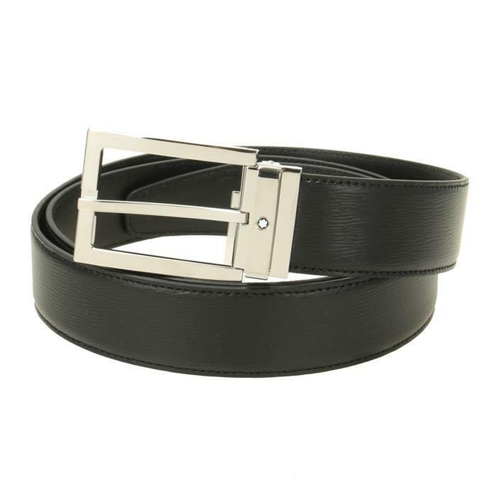 몽블랑 직사각형 버클 레더 벨트 / MB114435 - Montblanc