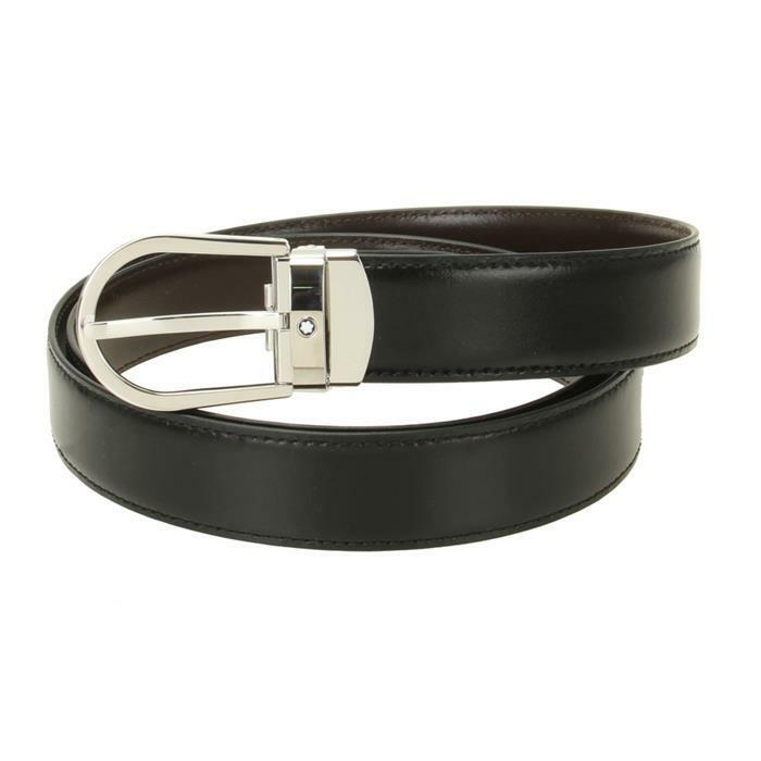몽블랑 말발굽형 마이스터스튁 리버서블 벨트 / MB222371 - Montblanc