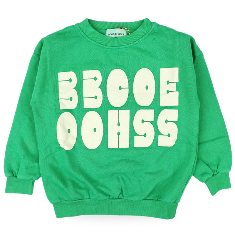 디몬트 보보쇼즈 키즈 모던 로고 프린팅 맨투맨(그린) B126AC142 311 - Bobo Choses