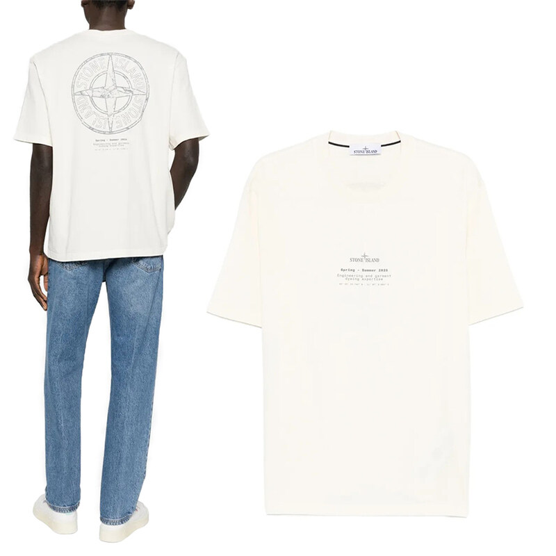 스톤 아일랜드 남성 티셔츠 26SS 스톤아일랜드 로고 코튼 반팔티 L1S152100001S0285 - Stone Island