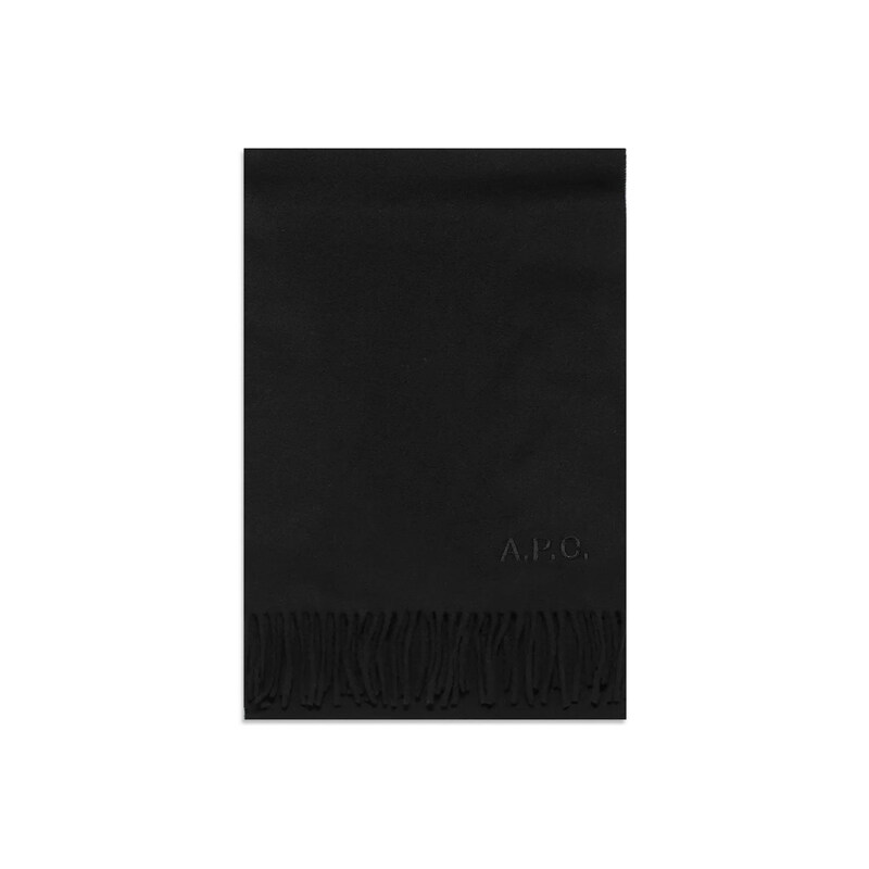 26SS 시그니처 로고 자수 울 머플러 블랙 WOAFE M15171 LZZ - A.P.C.