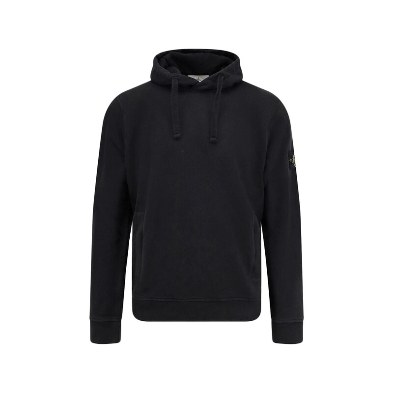 스톤 25FW 와펜 패치 브러쉬드 코튼 플리스 후드티 블랙 K2S15 6100029 S0A20 V0029 - Stone Island