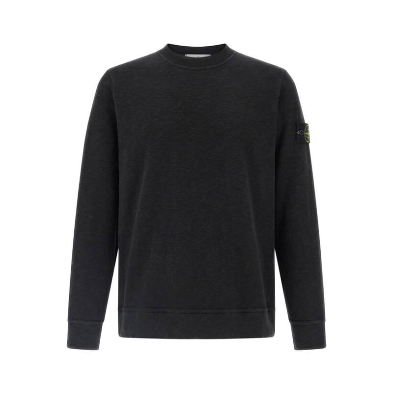 스톤 25FW 와펜 패치 브러쉬드 헤비 맨투맨 블랙 K2S15 6100053 S0238 V0029 - Stone Island