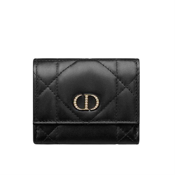 디올 크리스탈 장식 Caro Hibiscus L형 지퍼 지갑 S4207UHNN_M900 - Christian Dior