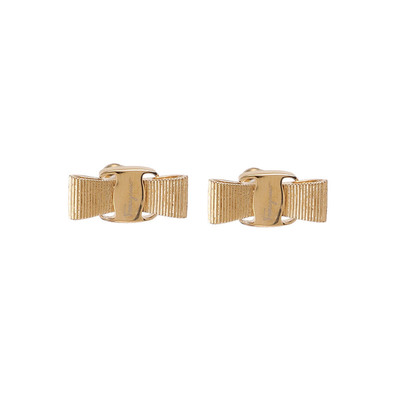 라프리마 페라가모 바라 보우 이어링 76-0546 GOLD 998984 - Salvatore Ferragamo