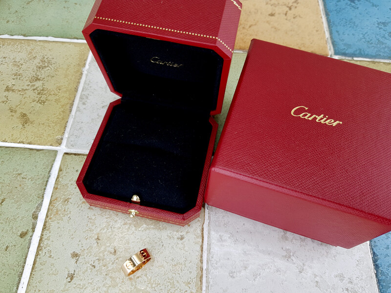 까르띠에 핑크골드 18K 러브링 반지 46호 굵은링 클래식링 - Cartier
