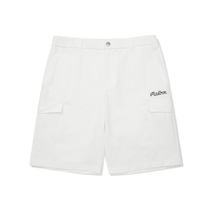 [국내발송] 말본골프 플래그 하프 팬츠 화이트 M6121PHP03WHT - Malbon