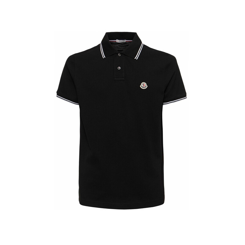 26SS 로고 패치 카라 티셔츠 블랙 8A000 27 84556 999 - Moncler