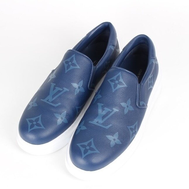 루이비통 한정판 비버리힐스 슬립온 스니커즈 블루 10(290) - Louis Vuitton