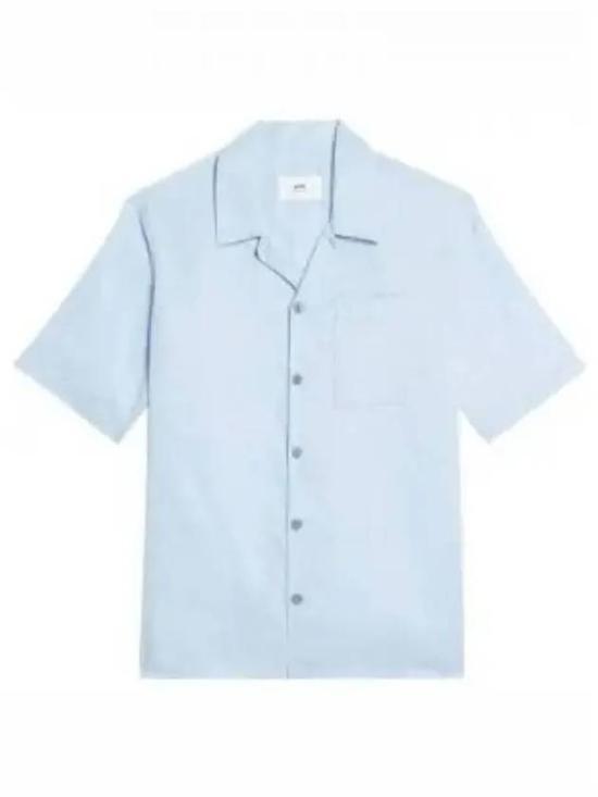 아미 반팔 셔츠 HSH203 CO0015 450 SKY BLUE DOM - Ami