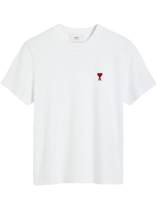 26SS 아미 스몰 하트 로고 티셔츠 BFUTS035 724 100 WHITE DOM - Ami