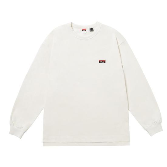 난가 긴팔 티셔츠 ECO HYBRID BOX LOGO EMBROIDERY L WHITE DOM - Nanga
