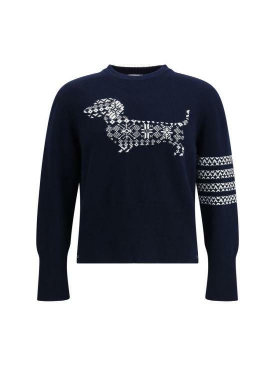 26SS 톰브라운 메리노 울 홀리데이 헥터 4바 풀오버 MKA573A Y1029 415 NAVY DOM - Thom Browne