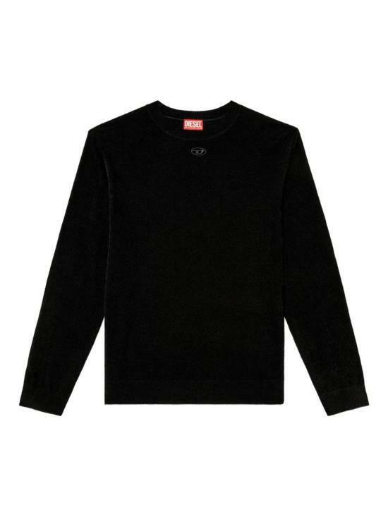 25FW 디젤 K Cevro 라운드 넥 타원형 D 로고 장식 스웨터 A19483 0IKBZ 9XX BLACK DOM - Diesel