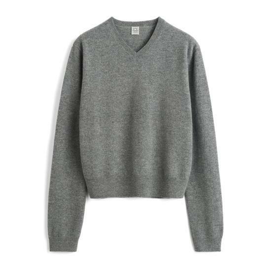 25SS 토템 클랙식 V넥 니트 252WRT0432YA0016 016 NAVY DOM - Toteme