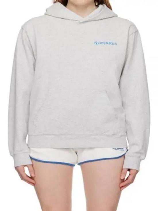 스포티앤리치 후드 티셔츠 HOAW235HG HEATHER GRAY OCEAN DOM - Sporty & Rich