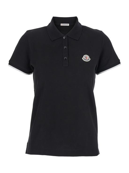 26SS 몽클레어 로고 패치 코튼 피케 폴로 셔츠 8A00004 84720 999 BLACK DOM - Moncler