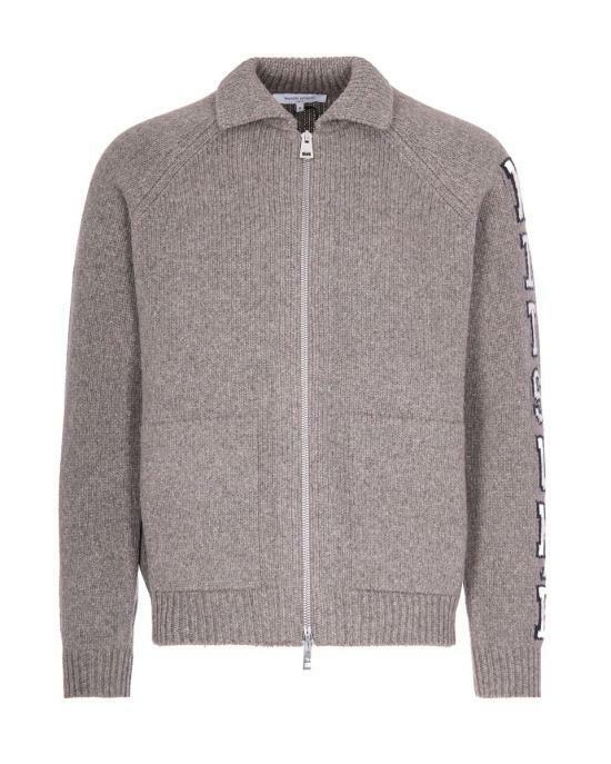 25FW 메종키츠네 컬리지 니트 울 자켓 PM02112KT1150H131 MEDIUM GREY MELANGE DOM - Maison Kitsune