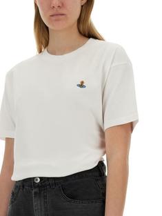 26SS 비비안웨스트우드 클래식 ORB 로고 티셔츠 3G010013 J001M A401 WHITE DOM 썸네일 6