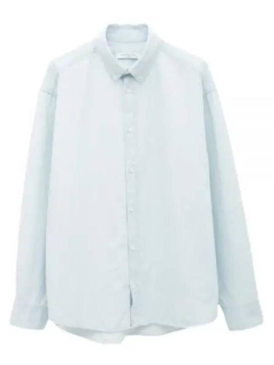 메종키츠네 긴팔 셔츠 KM00490WC5003P404 BLEACHED INDIGO DOM - Maison Kitsune