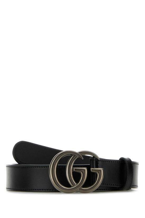 구찌 GG 마몽 씬 벨트 414516 0YA0V 1000 BLACK DOM - Gucci