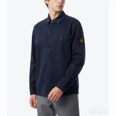 스톤아일랜드 1200006 스트레치 오가닉 코튼 새틴 오버셔츠 K2S15 S0012 V0020 썸네일 1