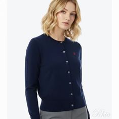폴로랄프로렌 26FW 코튼 크루넥 가디건 211971871004 썸네일 1