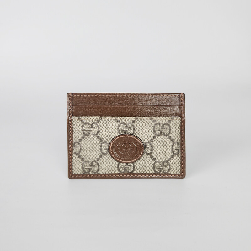 구찌 브라운 인터로킹 673002 공용 카드지갑 홀더 31460374 - Gucci