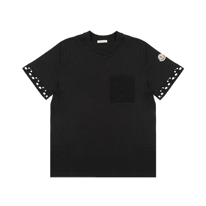 [로로모다] 몽클레어 자수 로고 포켓 코튼 여성 반팔 / 8C00025-89AUO-999 - Moncler