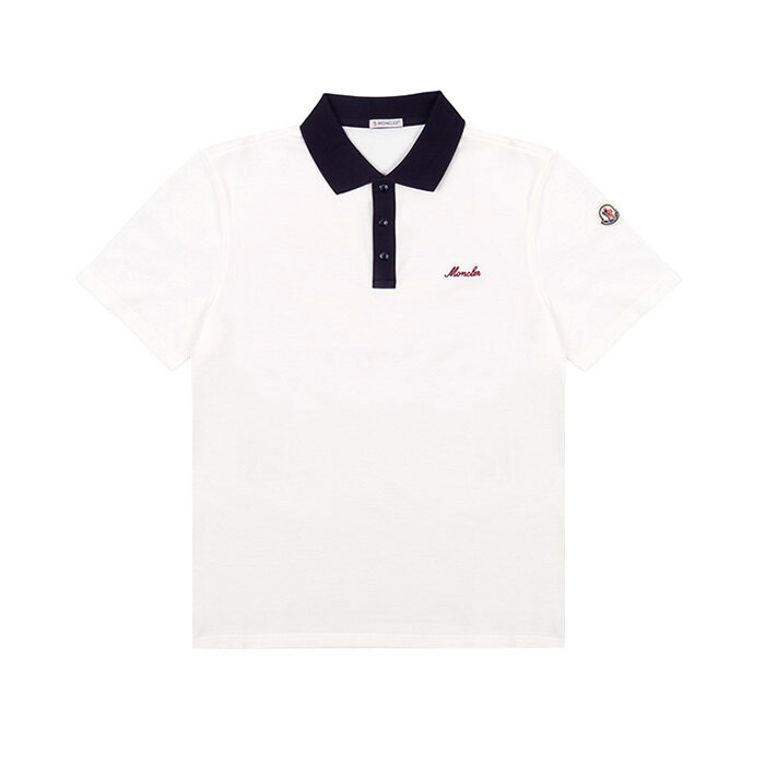 [로로모다] 몽클레어 로고 피케 화이트 남성 반팔 / 8A00003-89A16-034 - Moncler
