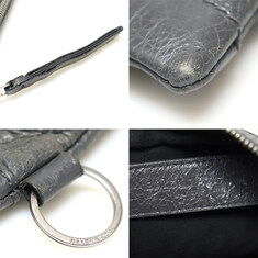 발렌시아가 그레이 램스킨 모터 클래식 클립 라지 클러치 / 273023 썸네일 6