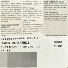 논현 더팩토리 26SS 비비안웨스트우드 LONDON ORB 런던 오브 이어링 귀걸이 / 플래티넘 화이트 (62010220 02P102 P102) 썸네일 3