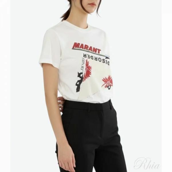 이자벨마랑 조에라인 TS0147FA B3N06E 20WH 조엘린 로고 티셔츠 - Isabel Marant