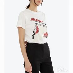 이자벨마랑 조에라인 TS0147FA B3N06E 20WH 조엘린 로고 티셔츠 썸네일 1