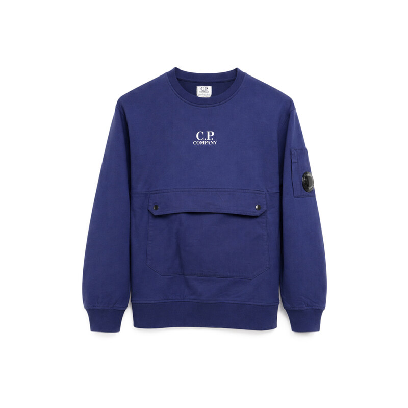 키즈 여성 렌즈 와펜 포켓 맨투맨 퍼플블루 20CKSS060C 00LCC02 878 - CP company