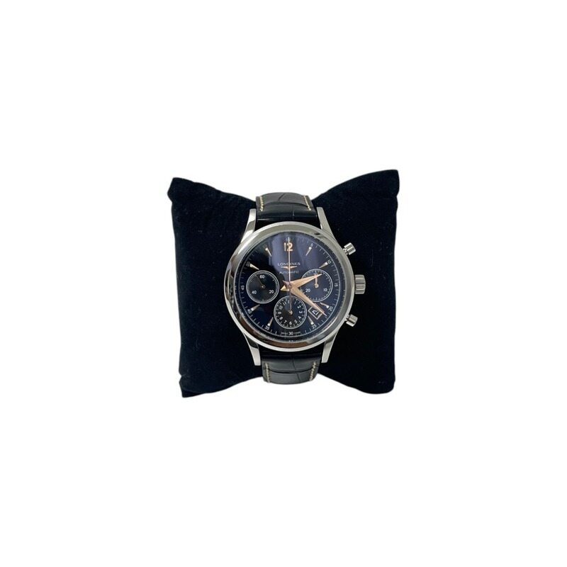 론진 L2.750.4 칼럼 휠 크로노그래프 가죽 밴드 시계H00246 - LONGINES