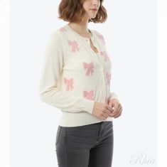 꼼데가르송 리본 인타르시아 자카드 울 가디건 NN N005 051 2 썸네일 1