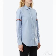 톰브라운 26SS 옥스포드 코튼 암밴드 클래식 라운드 칼라 셔츠 FLL019E 06177 480 썸네일 1