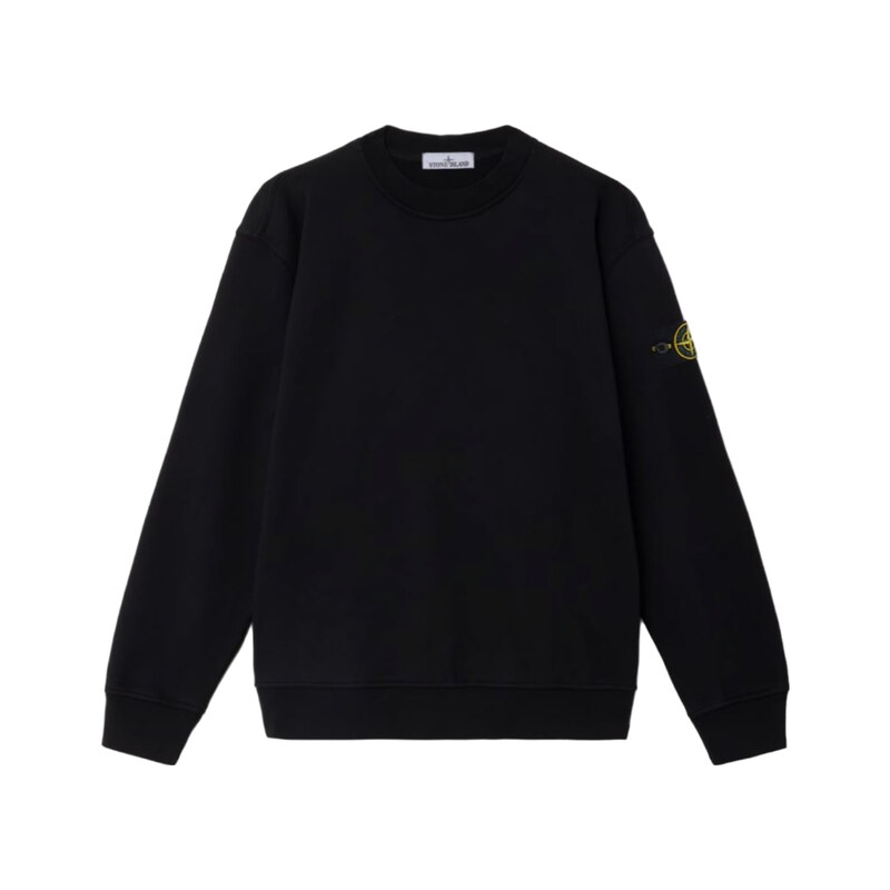 스톤 아일랜드 블랙 코튼 남성 맨투맨 L1S156100060 S0051 V0029 - Stone Island