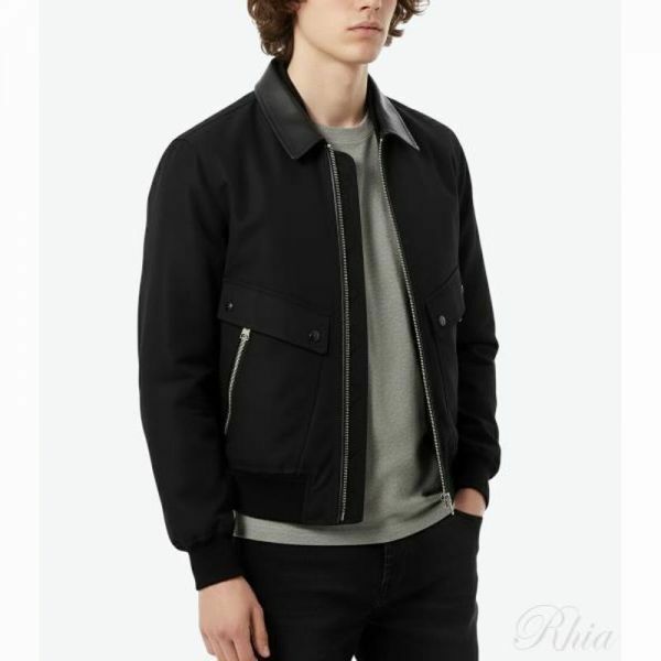 톰포드 나일론 레더 칼라 봄버 자켓 OBS064 FMC230 LB999 - Tom Ford