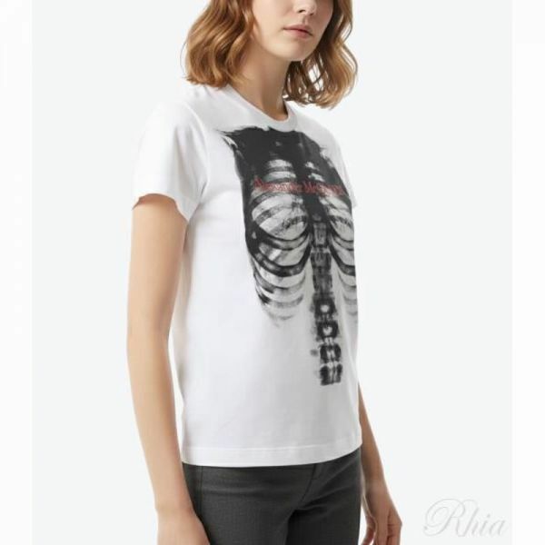 알렉산더 맥퀸 립 케이지 프린트 티셔츠 797812 QZAM3 0900 - Alexander McQueen
