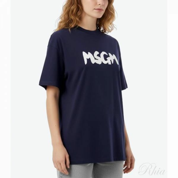 MSGM 브러쉬드 로고 티셔츠 3840MM105 257002 87 - MSGM
