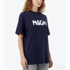 MSGM 브러쉬드 로고 티셔츠 3840MM105 257002 87 썸네일 1
