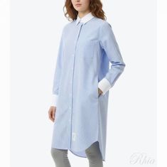 톰브라운 26SS 옥스포드 코튼 이그제저레이트 핏 스트라이프 셔츠 FDSF50C F0662 480 썸네일 1