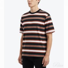 폴스미스 26SS 스트라이프 캐주얼 핏 반팔 티셔츠 M2R 220X V22564 79 썸네일 1