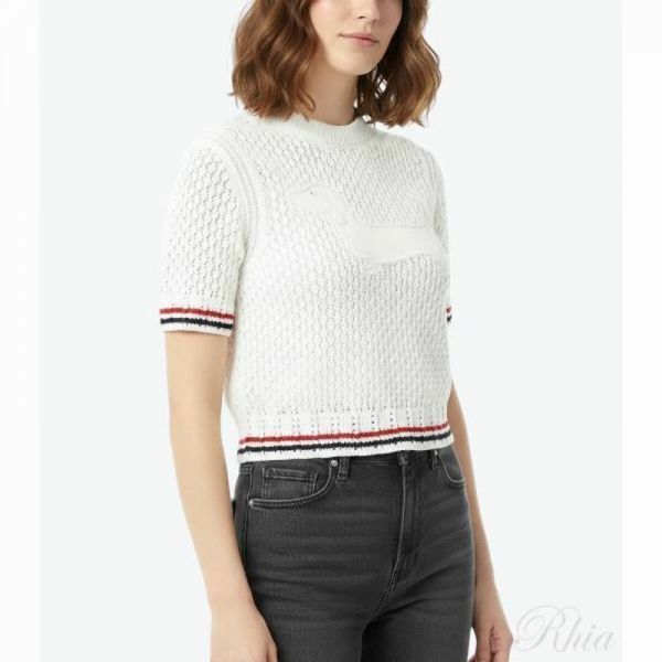 톰브라운 26SS 코튼 포인텔레 스티치 헥터 티 FKA511A Y3062 100 - Thom Browne