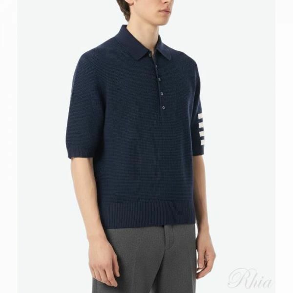 톰브라운 26SS 리넨 코튼 4바 릴랙스 핏 폴로 MKP125A Y6011 420 - Thom Browne
