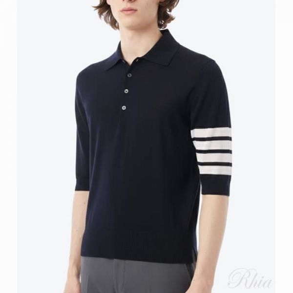 톰브라운 26SS 파인 메리노 울 4 바 폴로 MKP048A Y1014 415 - Thom Browne