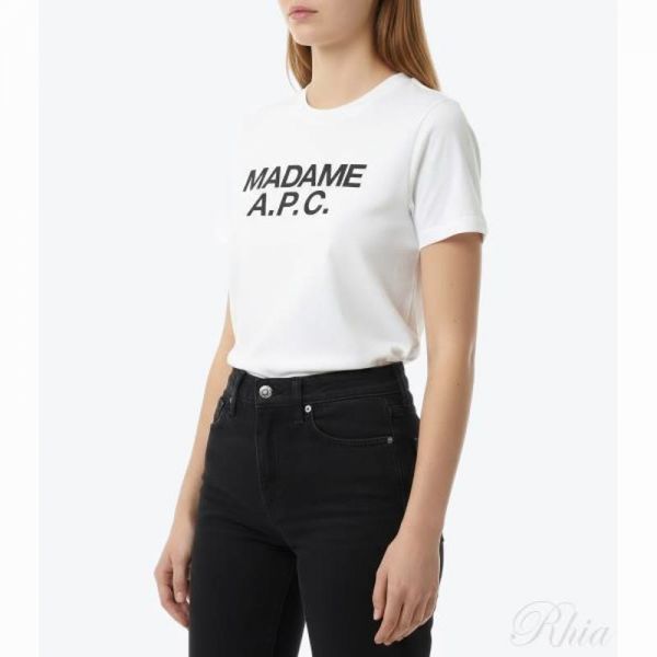 아페쎄 26SS 마담 크롭 티셔츠 COHBW F26559 AAB 마다메 - A.P.C.